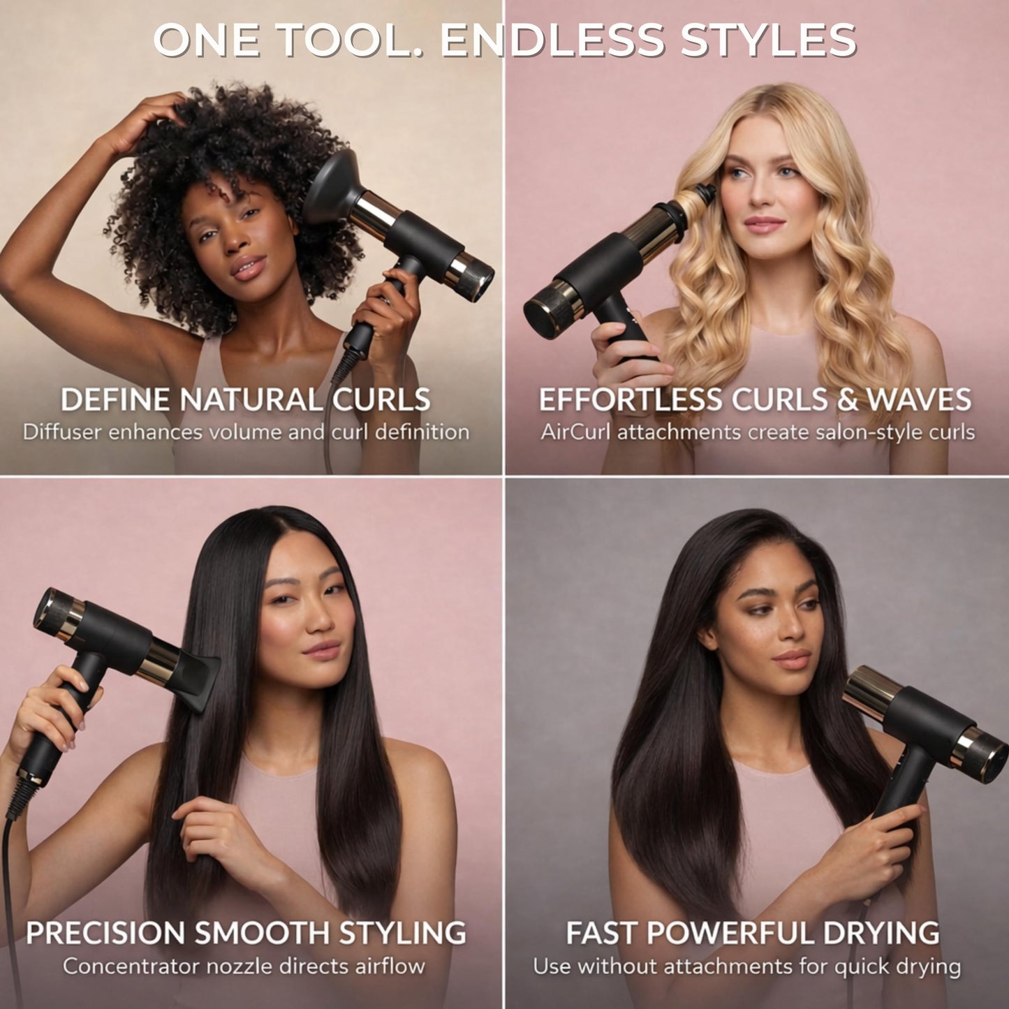 Nicky Clarke AirStyle PRO - BESTSELLER - Infrared & Ionic Hair Dryer and Styler - Blowouts in Minutes