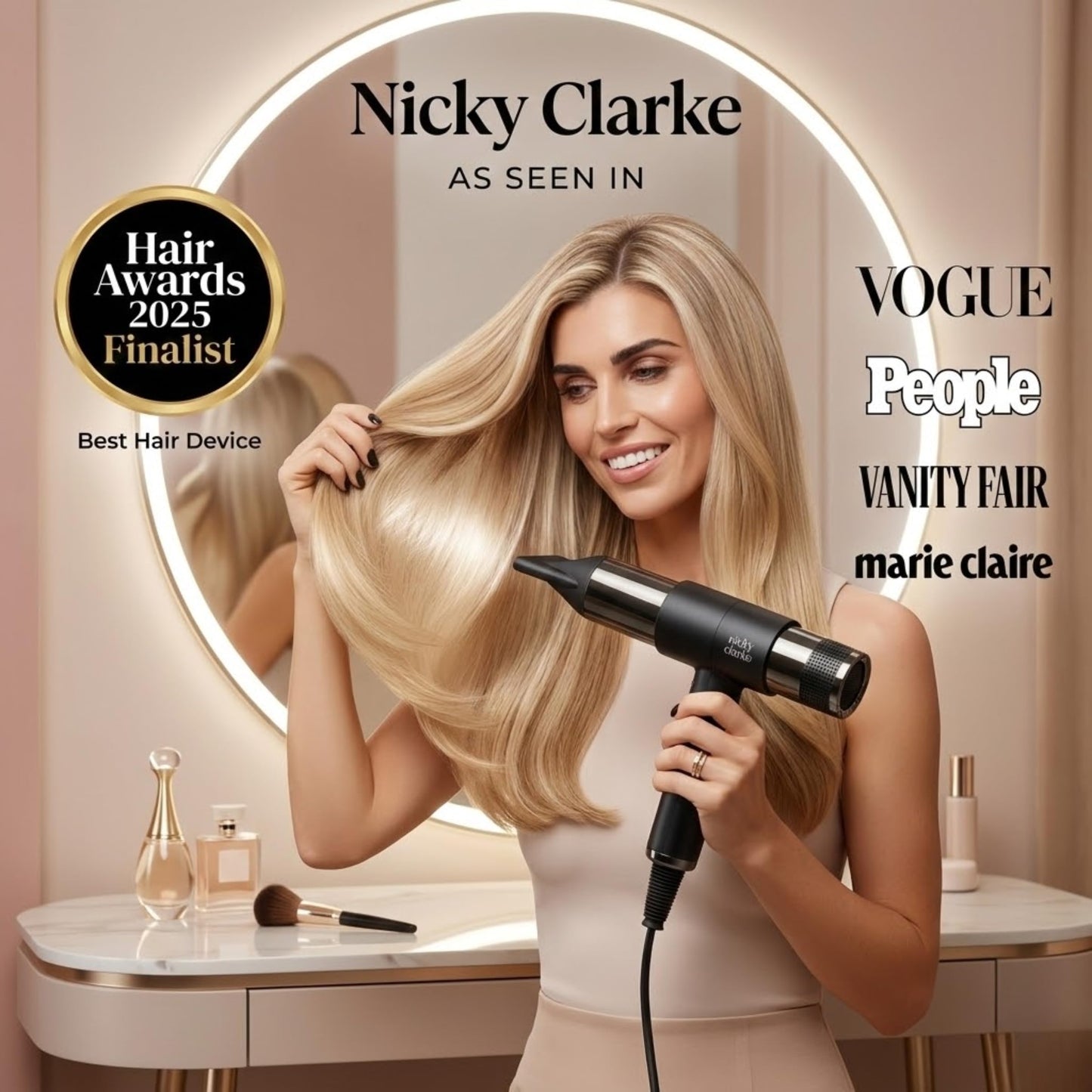 Nicky Clarke AirStyle PRO - BESTSELLER - Infrared & Ionic Hair Dryer and Styler - Blowouts in Minutes